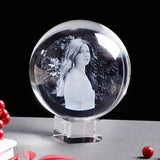 Personalized Glass Photo Frame Crystal Photo Ball Laser Engrave Wedding Souvenir Picture Frame Gift Photo Frame for Family