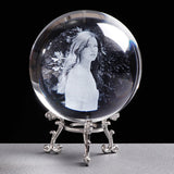 Personalized Glass Photo Frame Crystal Photo Ball Laser Engrave Wedding Souvenir Picture Frame Gift Photo Frame for Family