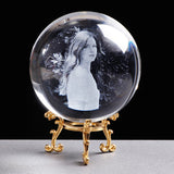 Personalized Glass Photo Frame Crystal Photo Ball Laser Engrave Wedding Souvenir Picture Frame Gift Photo Frame for Family