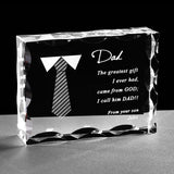 Personalized Souvenir Gift for Dad Mom Laser Engraved Crystal Letter Frame Keepsake Ornament Custom Present Father's Day Gift