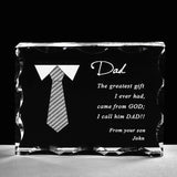 Personalized Souvenir Gift for Dad Mom Laser Engraved Crystal Letter Frame Keepsake Ornament Custom Present Father's Day Gift