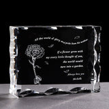 Personalized Souvenir Gift for Dad Mom Laser Engraved Crystal Letter Frame Keepsake Ornament Custom Present Father's Day Gift
